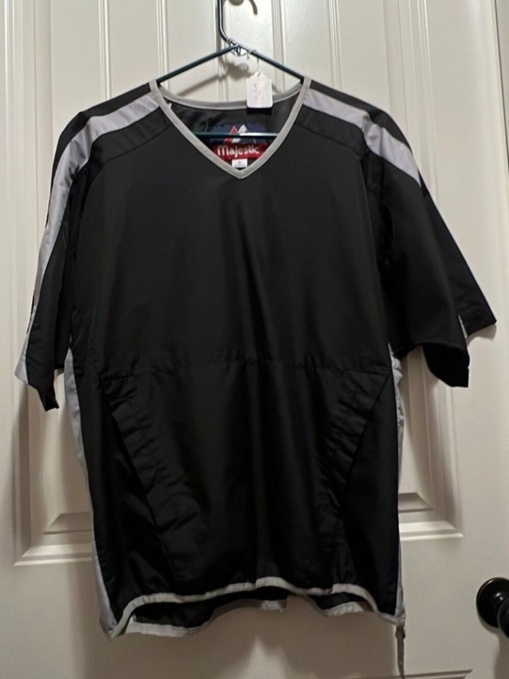 Men's Majestic Black/Gray Pullover Windbreaker Size S
